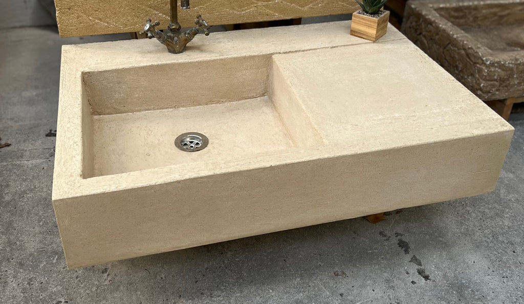 Evier égouttoir a droite dimensions: 90x60x17