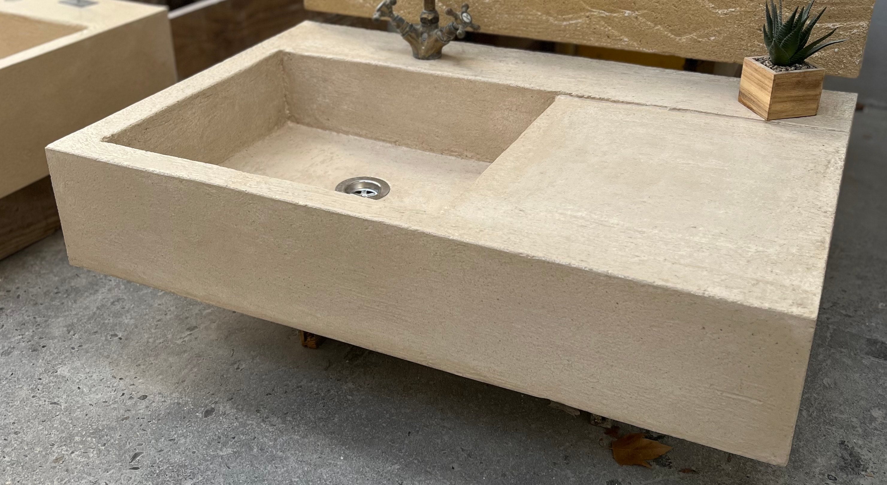 Evier égouttoir a droite dimensions: 90x60x17