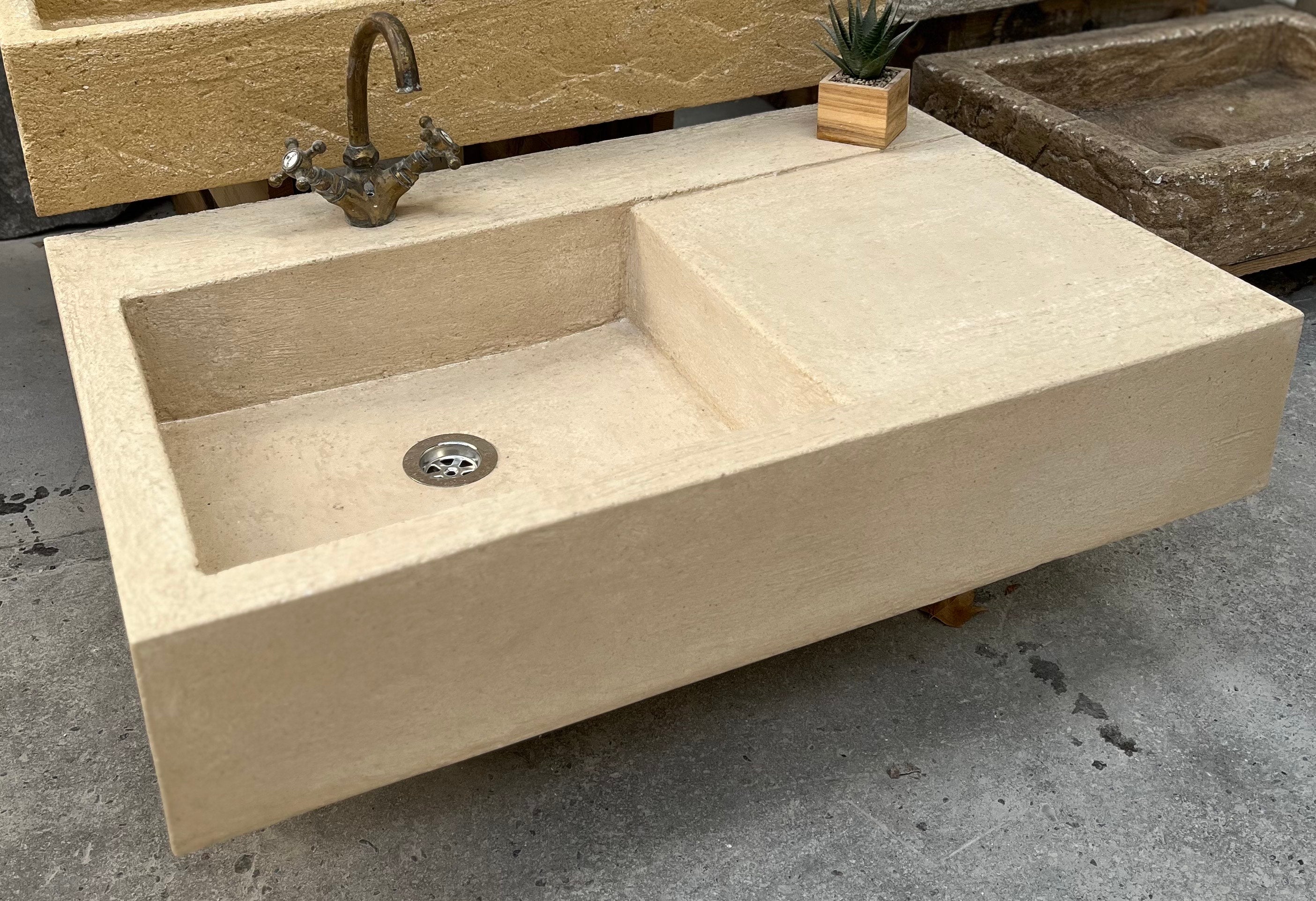 Evier égouttoir a droite dimensions: 90x60x17