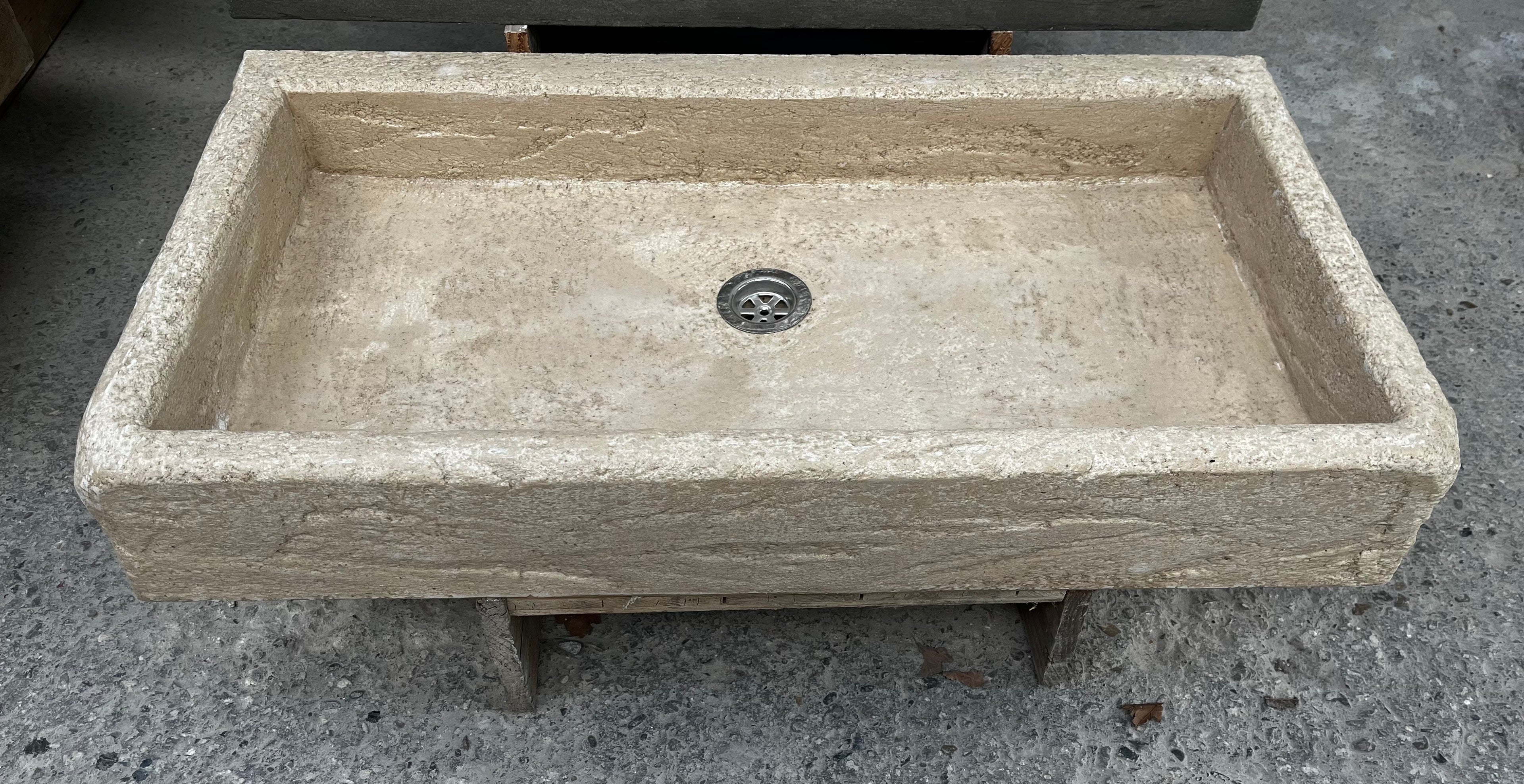 Evier bac simple  aspect vieilli dimensions:90x48x14