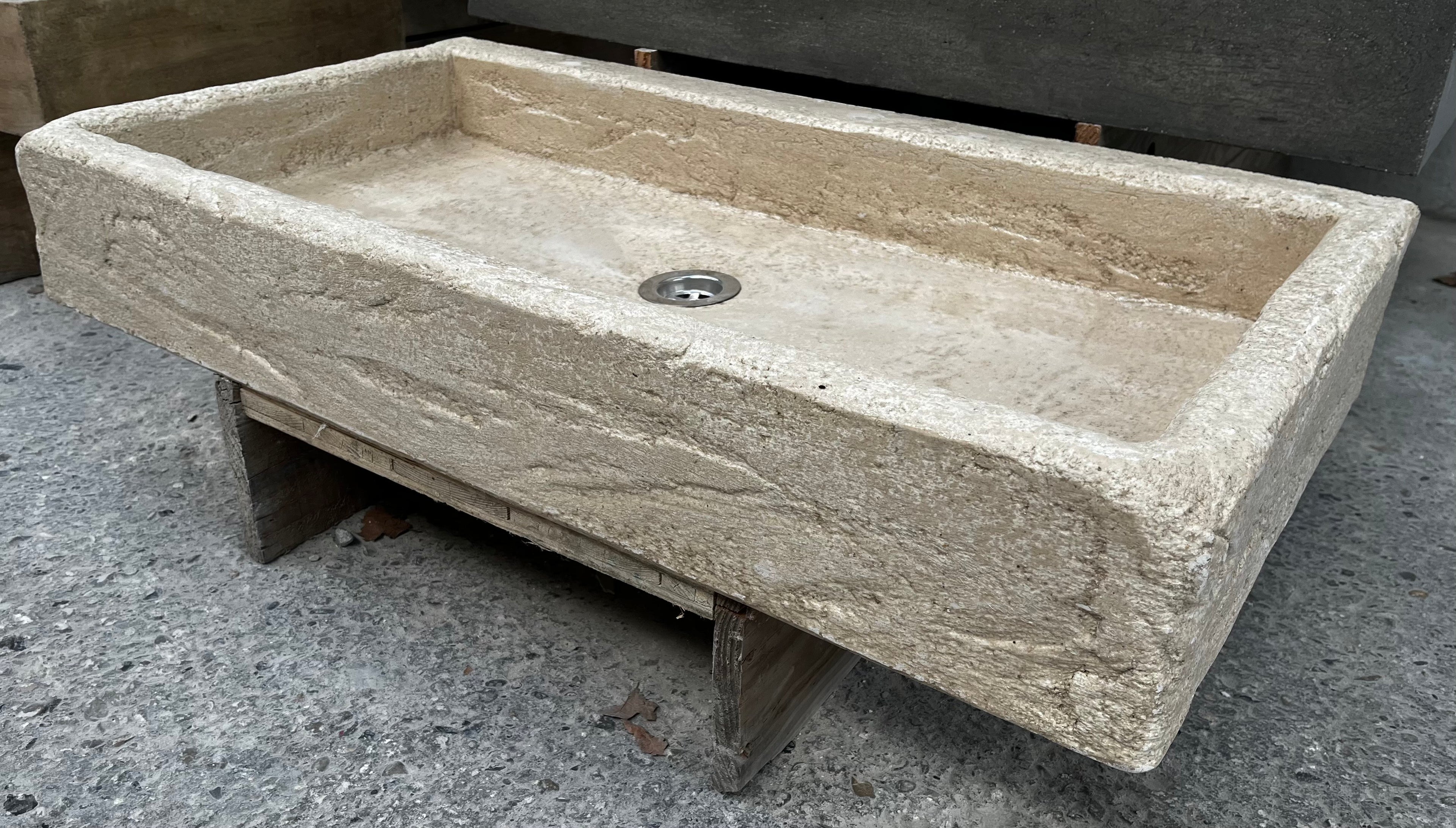 Evier bac simple  aspect vieilli dimensions:90x48x14