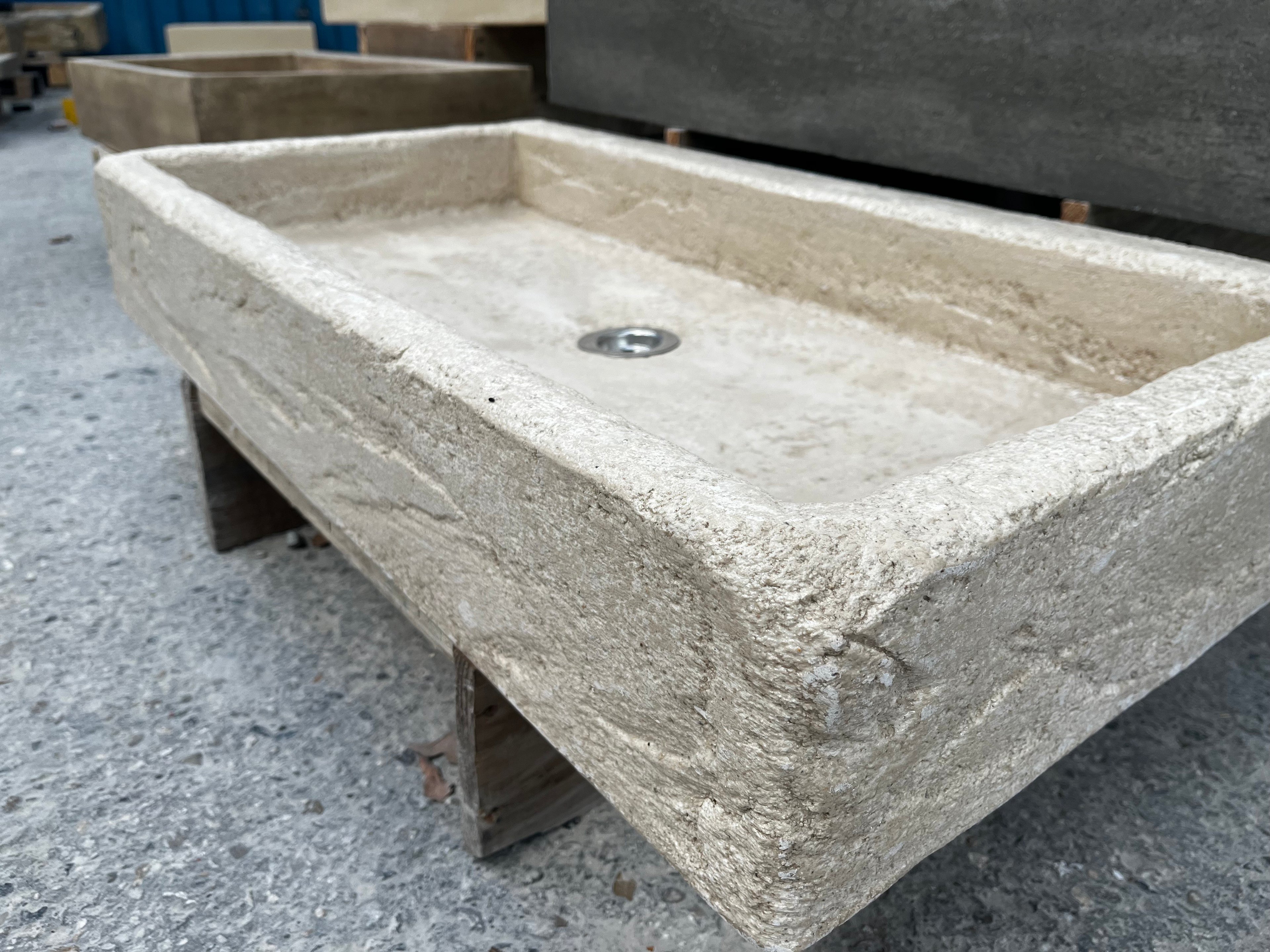 Evier bac simple  aspect vieilli dimensions:90x48x14