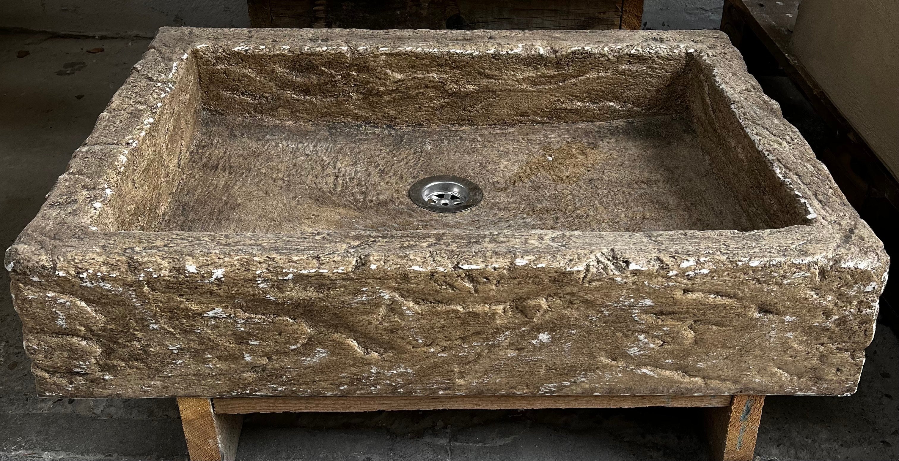 Evier bac simple aspect vieilli dimensions :70x50x14